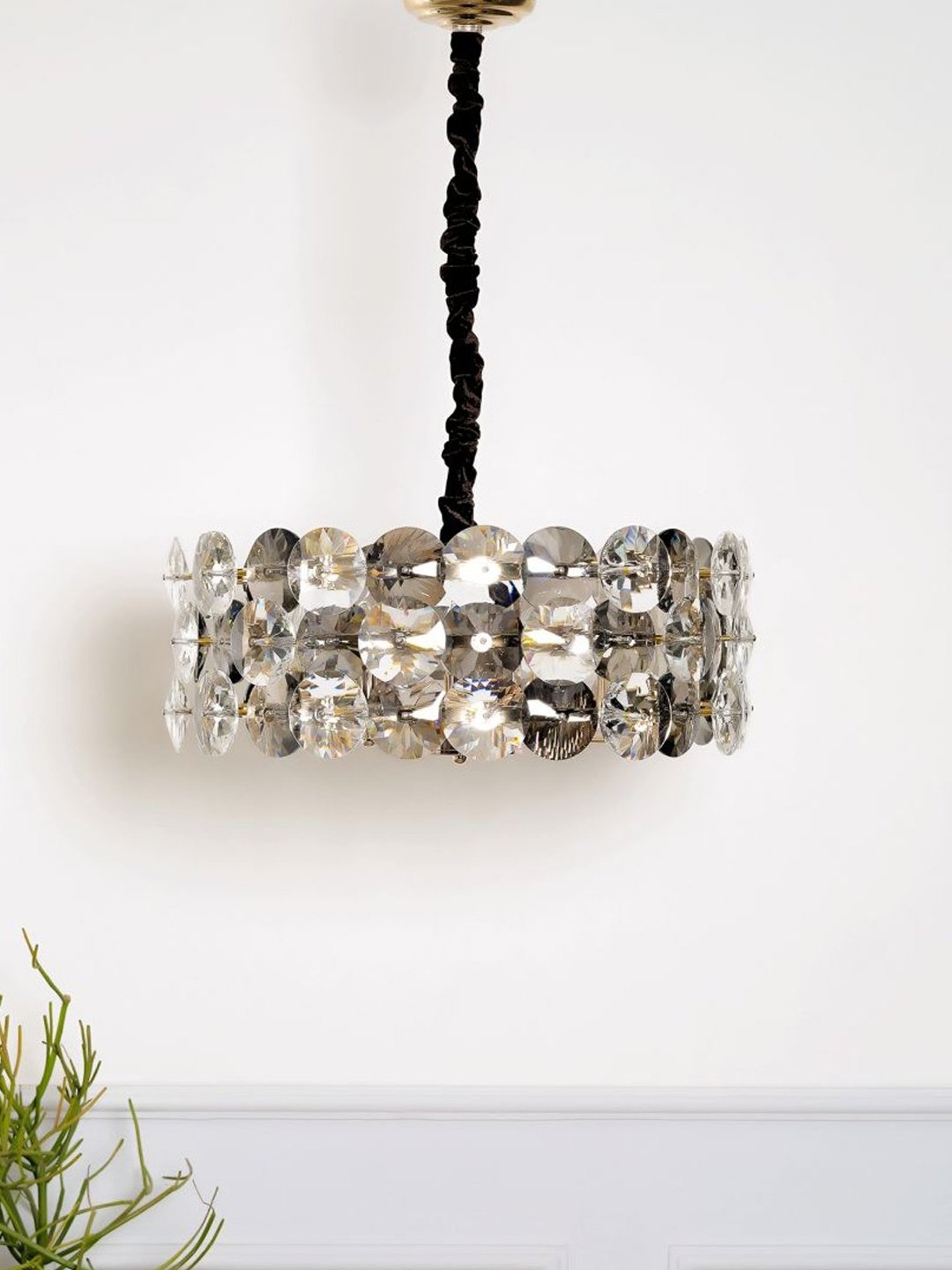 Kapoor Lamp Shades Rose Gold & Smoke Crystal Palazzo 12 Light Contemporary Chandelier