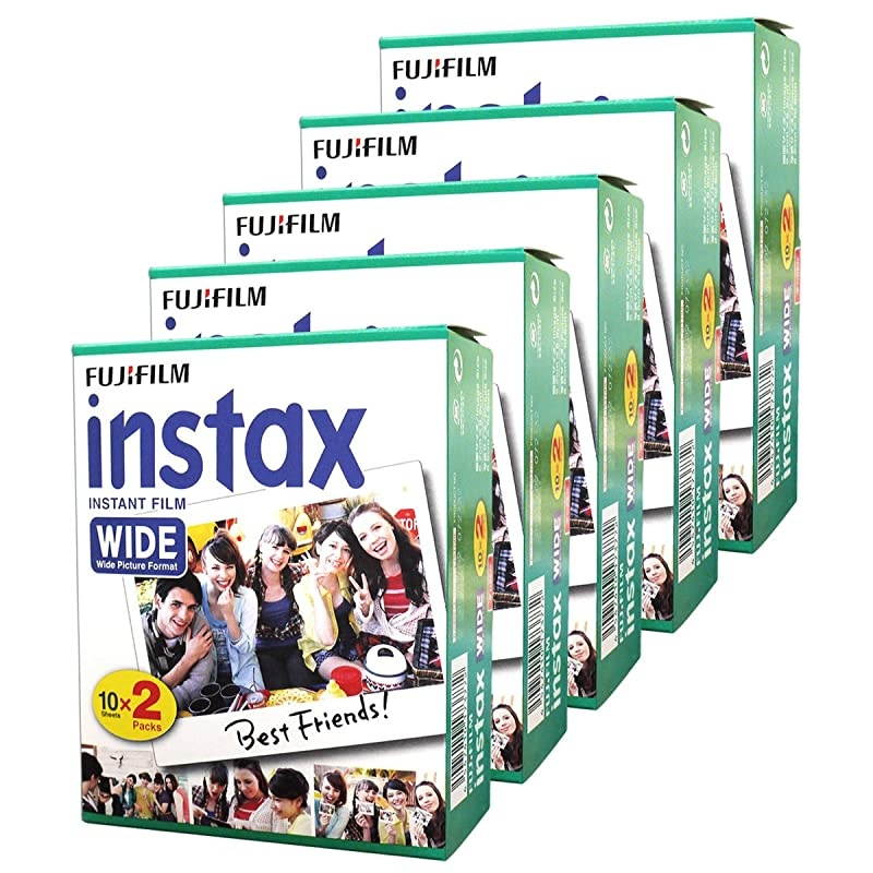 Instax Wide Instant Films for Fuji Instax Wide 210 200 100 300 Pack of 5