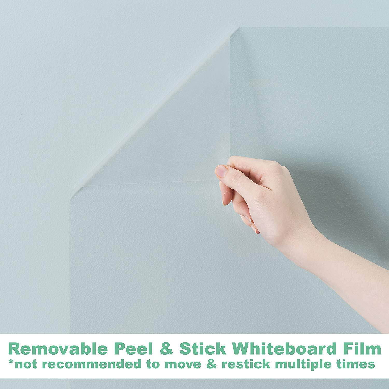 Think Board Clear Self-Adhesive Whiteboard Wall Sticker, 24" x 36" Medium Peel and Stick Dry Erase Board Wall Cling for Home and Office, Removable Wall Decals, Super Sticky, Stain-Proof Message Board