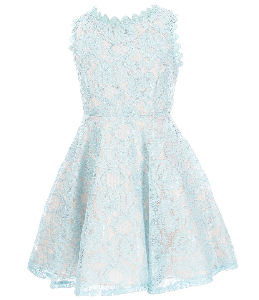 Bonnie Jean Big Girls 7-16 Sequin/Ombre Handkerchief-Hem Dress