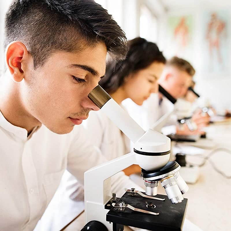 40X1000X Biological Compound Microscope with Prepared and Blank Slides for Student and Kids