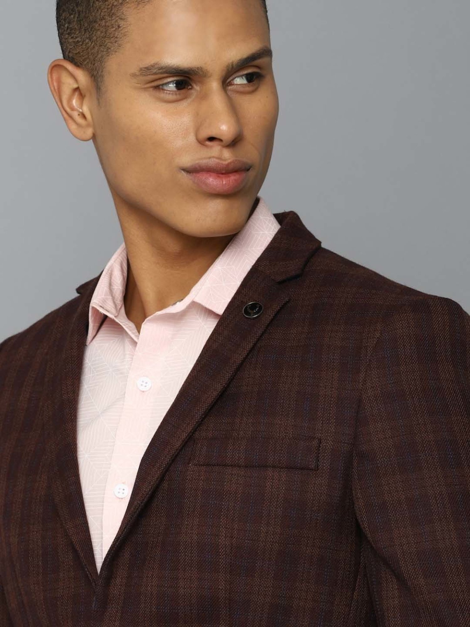 Louis Philippe Light Blue Regular Fit Blazer