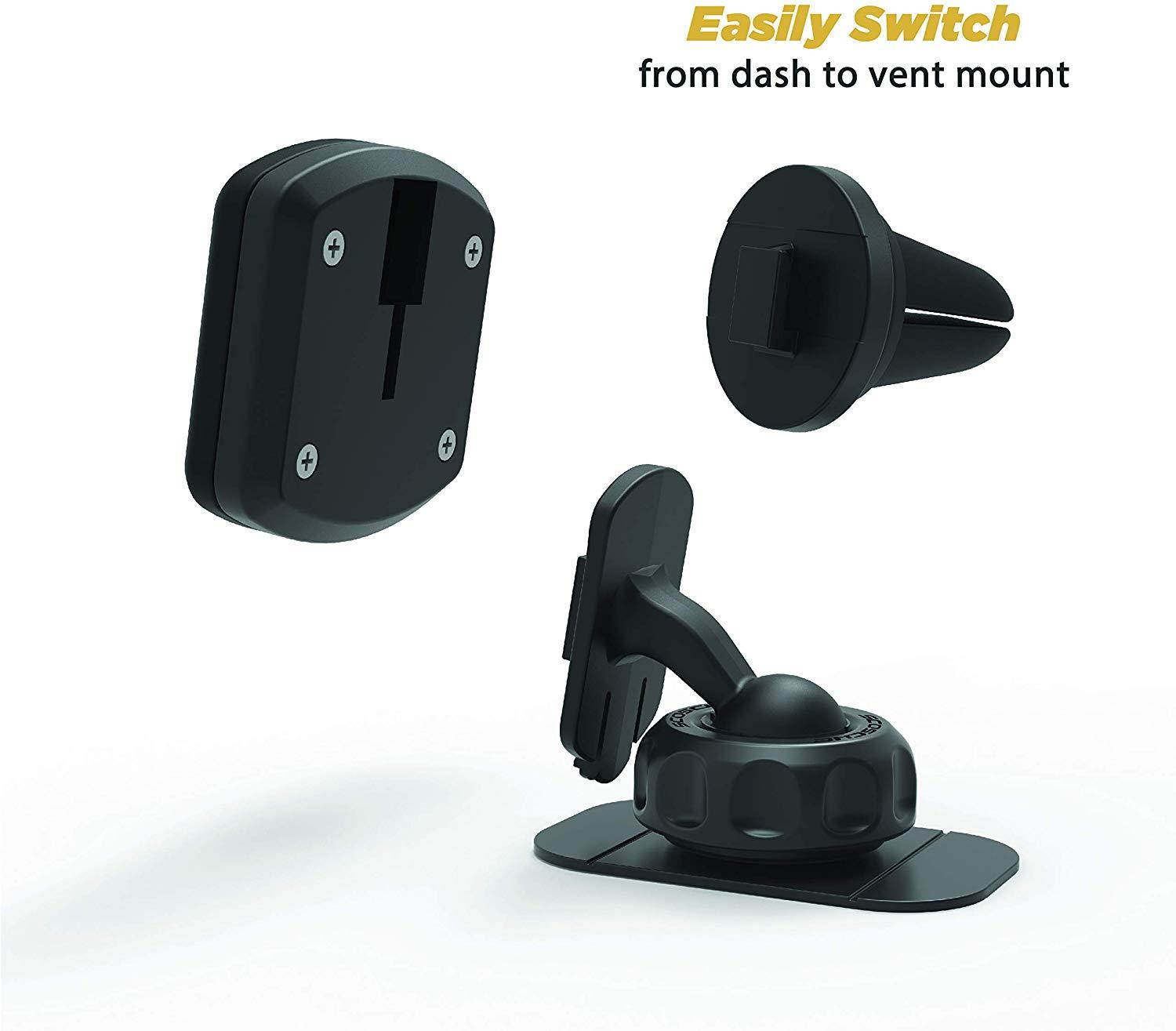 SCOSCHE MAGDV-XTSP1 MagicMount 2-in-1 Universal Magnetic Vent Mount Holder for Vehicles, Black