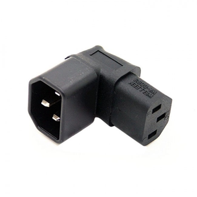 FVH IEC Male C14 to Up Direction Right Angled 90 Degree IEC Female C13 Power Extension Adapter PW-121-UP