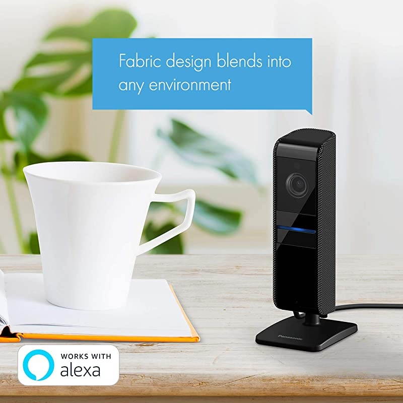 Homehawk Shelf Indoor Smart and Compact Home Monitoring Camera with Wide Angle, 1080P HD Video, No Monthly Fee with Local SD Storage, Night Vision, 2 Way Talk (KX-HNC810G) Gray