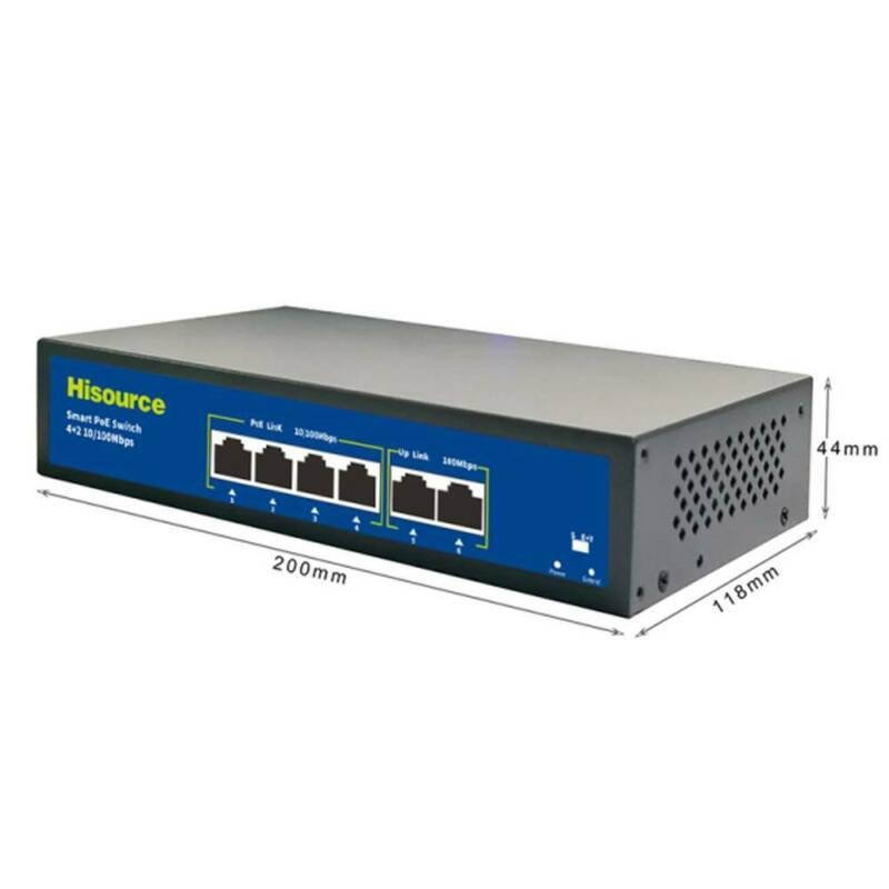 8 Port Fast Ethernet PoE Switch | 8 PoE Ports @120W, with 2 Uplink Ports | Plug & Play | Extend Mode | Priority Mode (Hi-F0820FBL-A)