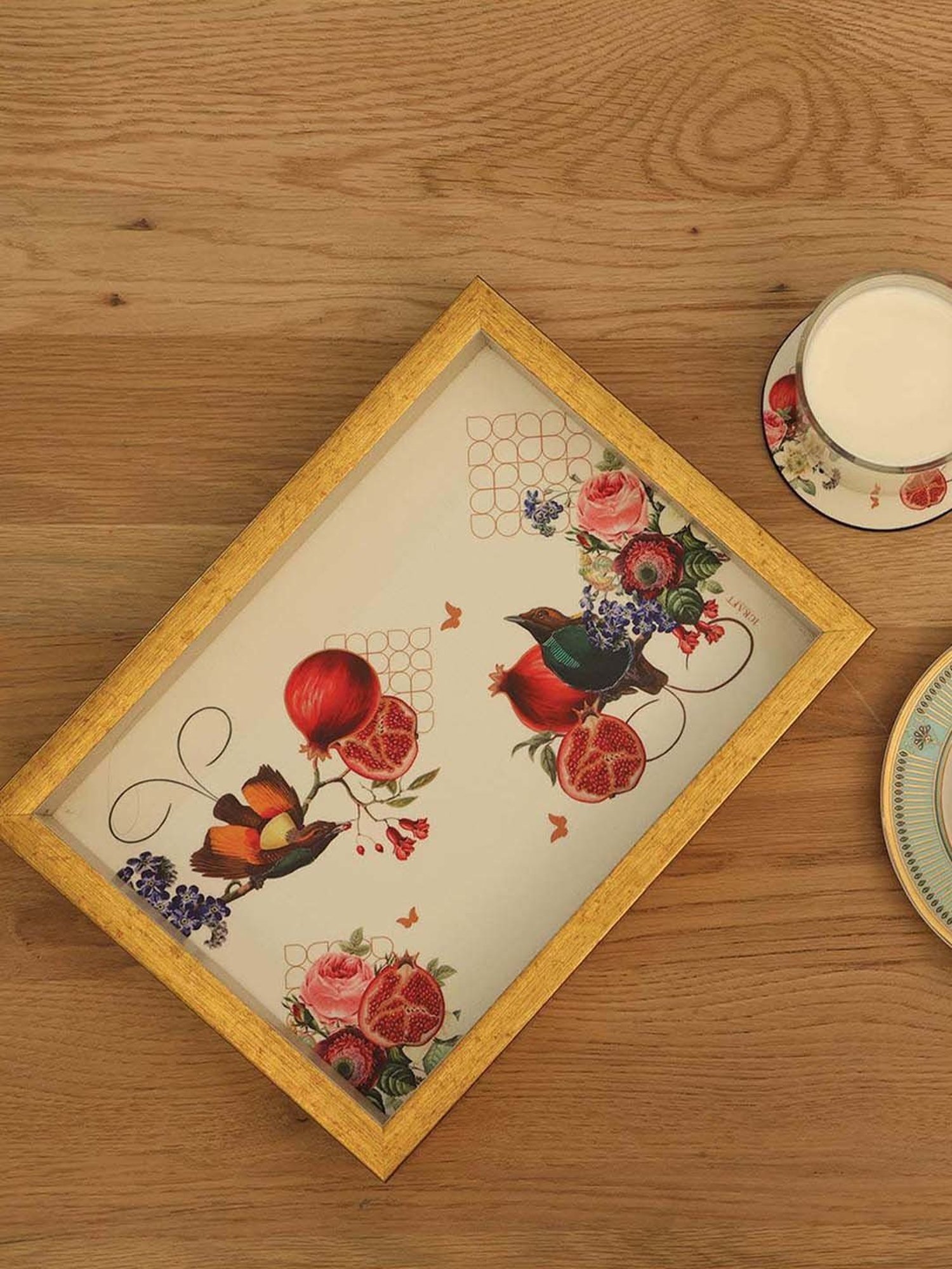 ICRAFT Multicolor Mdf Blossom Series Tray