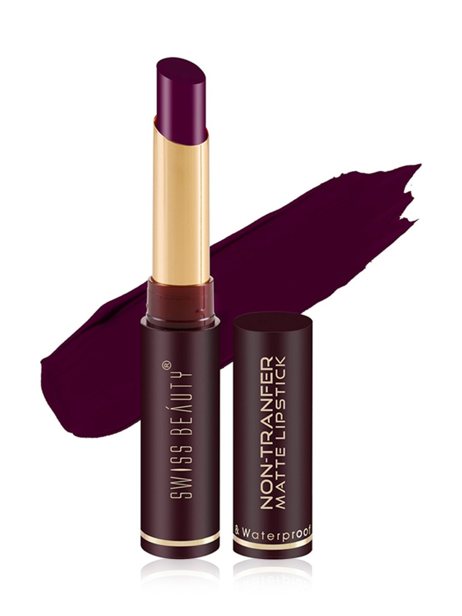 SWISS BEAUTY Non-Transfer Matte Lipstick Plum House - 2 gm