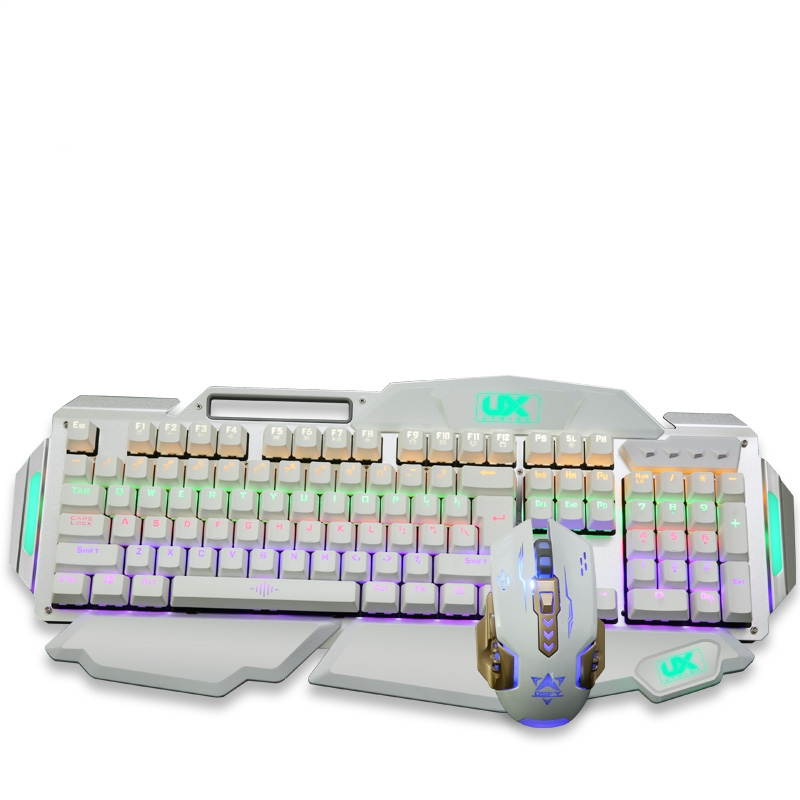 Think of MK915 Aurora Mixed version of the 104 key Game Blue Mechanical Keyboard and 3200DPI Mouse Combo-Silver