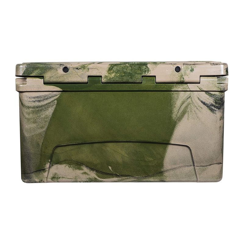 Elkton Outdoors ELK-ICE-110CAMO Heavy Duty Rotomolded Portable 110 Quart Commercial Grade Insulated Hardside Ice Chest Beverage Cooler, Camo