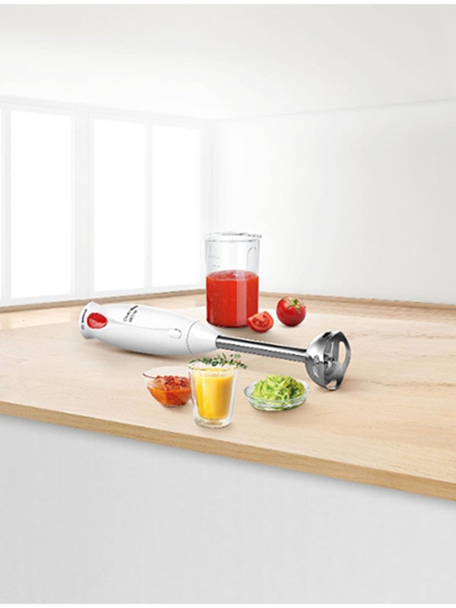 Bosch 400 Watts Steel Leg Hand Blender With Beaker (White)