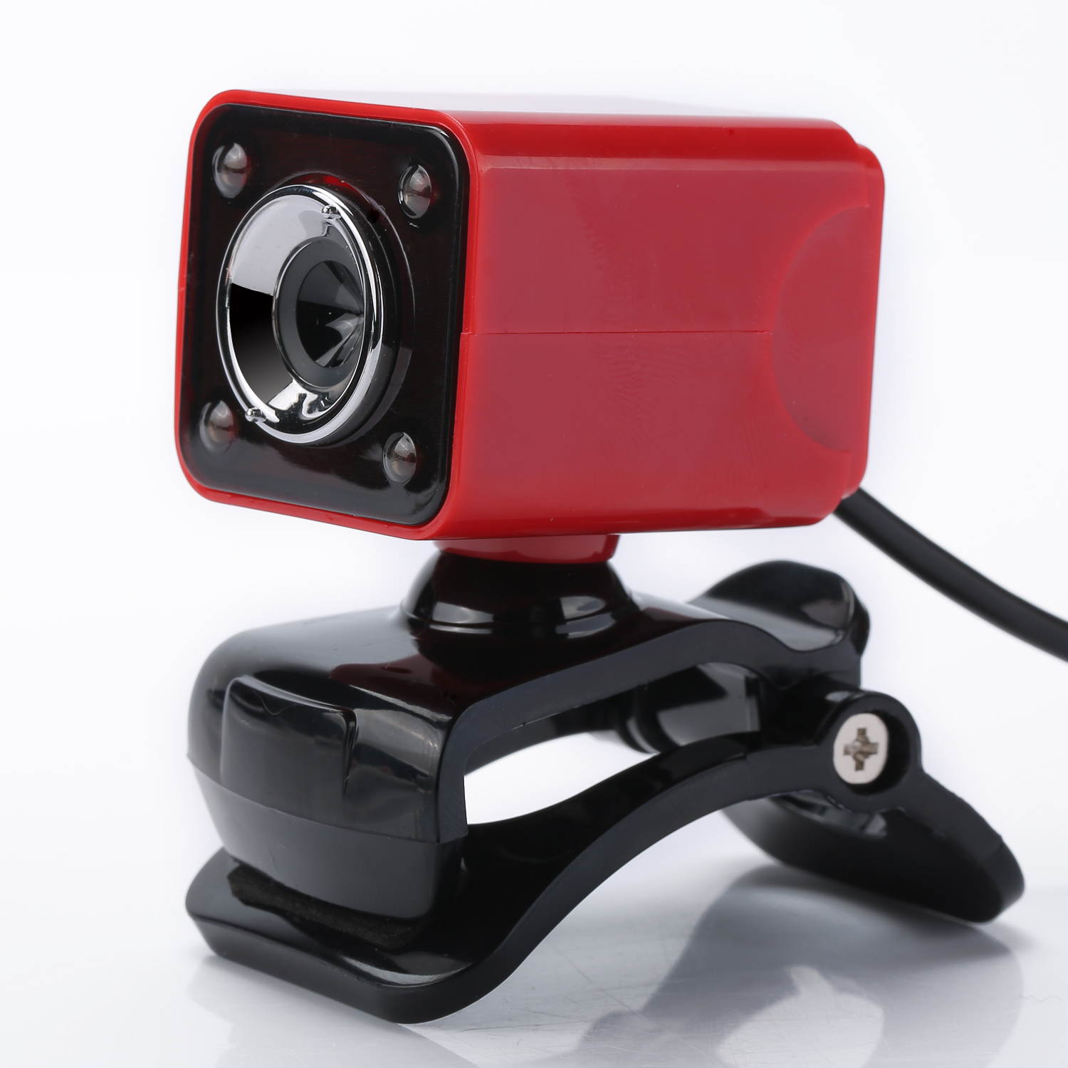 12.0M Pixels HD Night Vision Computer Camera with 10m Sound-absorbing Microphone, Webcam with 4 LED Lights, Can Rotate 360 Degrees Freely, Support Netmeeting, Live Broadcast and Skype etc. (Black)