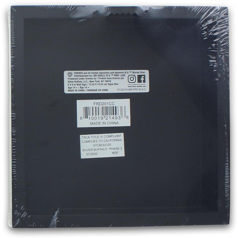 Silver Buffalo Friends Central Perk Logo 6 x 6 Inch Wood Box Wall Sign