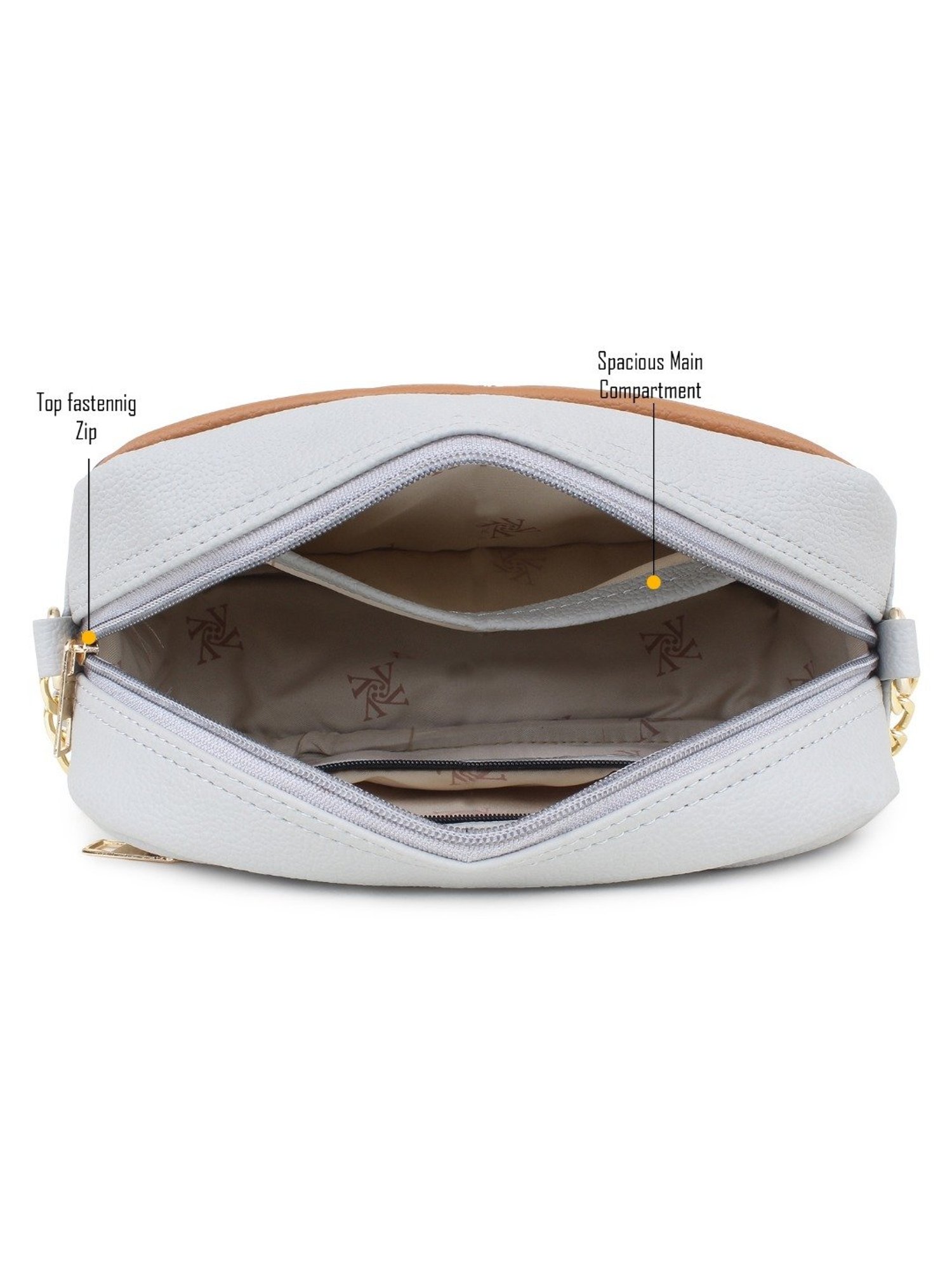 Yelloe Grey Medium Cross Body Bag