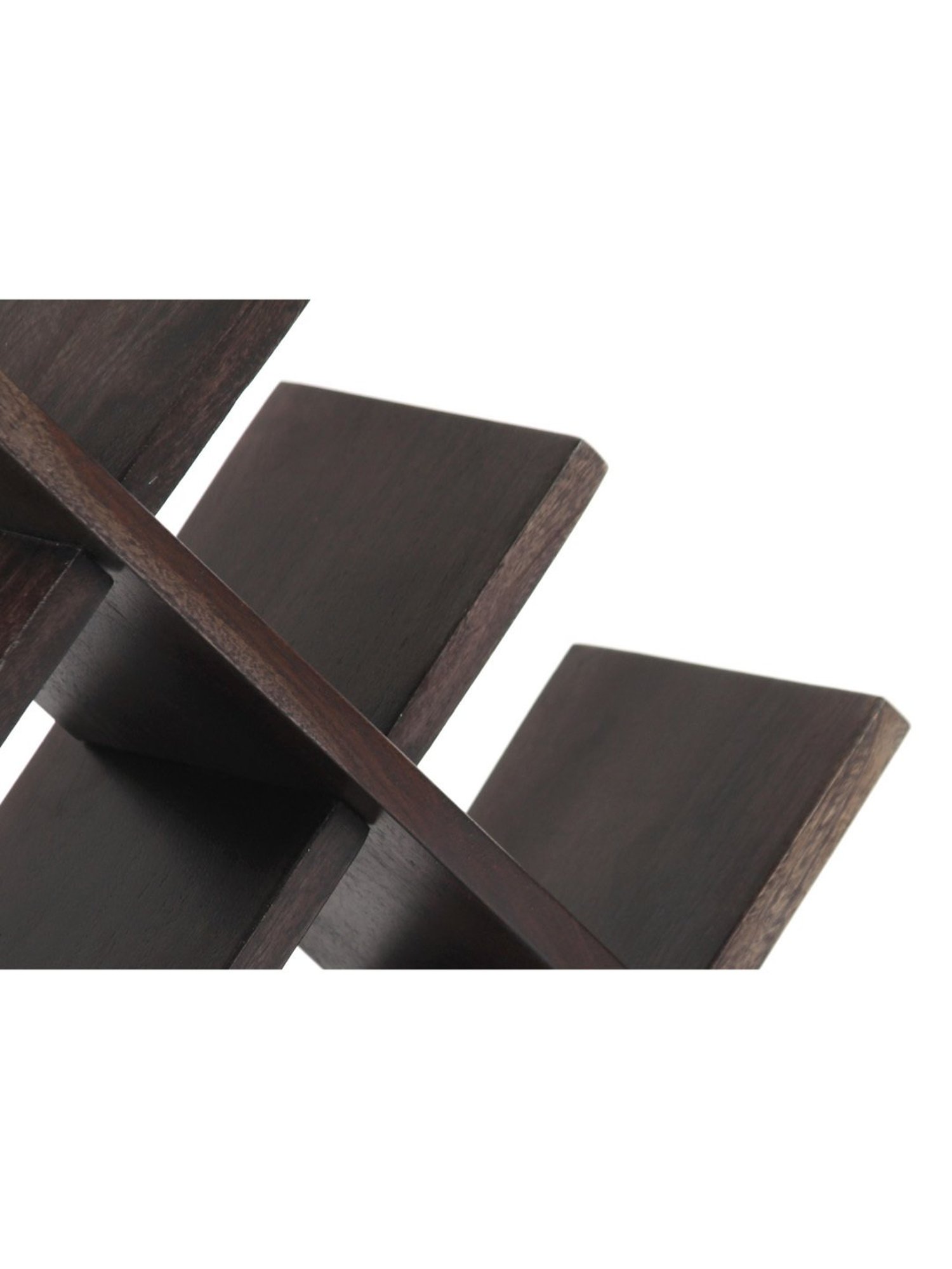 Ikiriya Kassel Solid Brown Wood Wine Rack Teak Finish