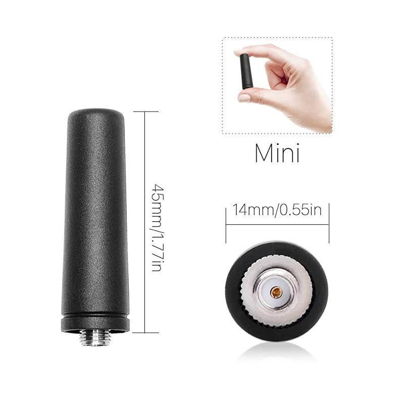 NK761M Mini SMAFemale Antenna 18 8W Dual Band VHF UHF 144430MHz for BaoFeng BFF8HP UV5R BF888S UV5R5 DM5R DM1701 DM1801 UV82 UV5X3 UV5RTP WOUXUN KGUV6D KGUVD1P 4 Pack