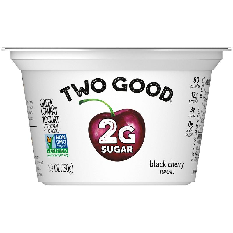 Dannon Two Good Black Cherry Greek Yogurt - 5.3oz