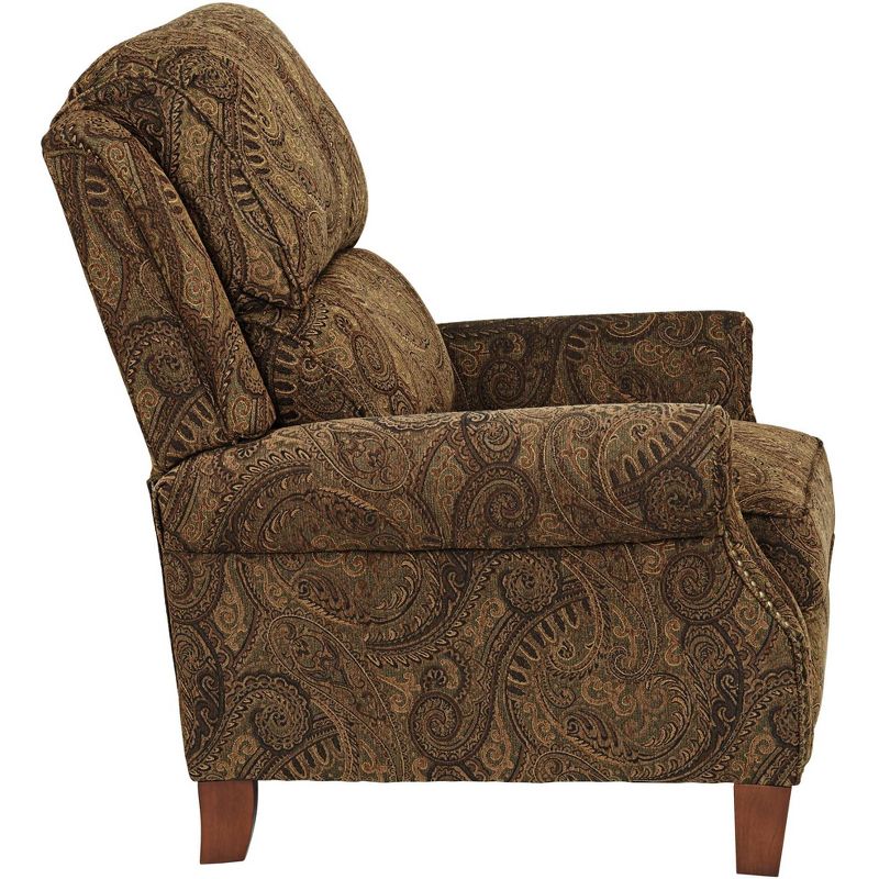 Kensington Hill Beaumont Warm Brown Paisley Push-Thru Arm 3-Way Recliner