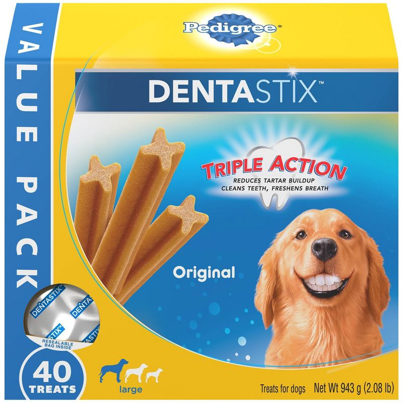 Pedigree Dentastix Original Large Dental Chicken Dental Dog Treats - 40ct