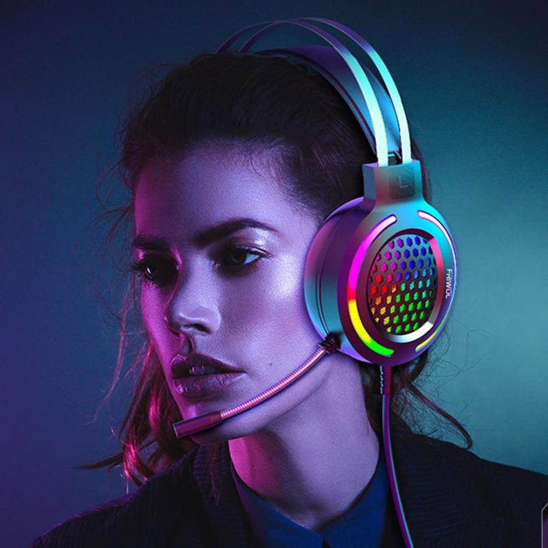 USB Game Headset 7.1 Channel Wired Headset With Mic & RGB Noise Cancellation For Desktop Computer Games