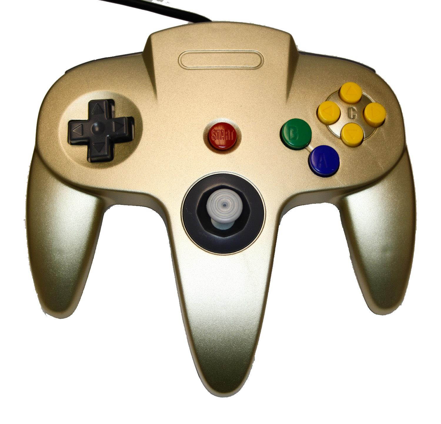 Gold Replacement Controller for Nintendo N64 by Mars Devices