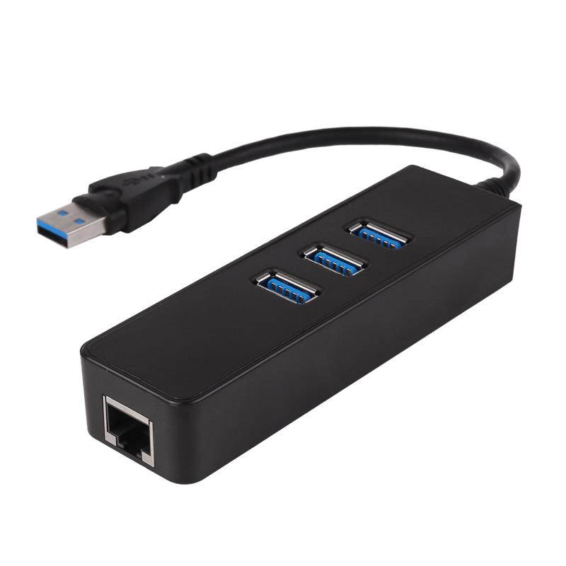 axGear USB 3.0 Hub 3 Ports USB Lan Card 10/100/1000 Gigabit Ethernet Network Adapter