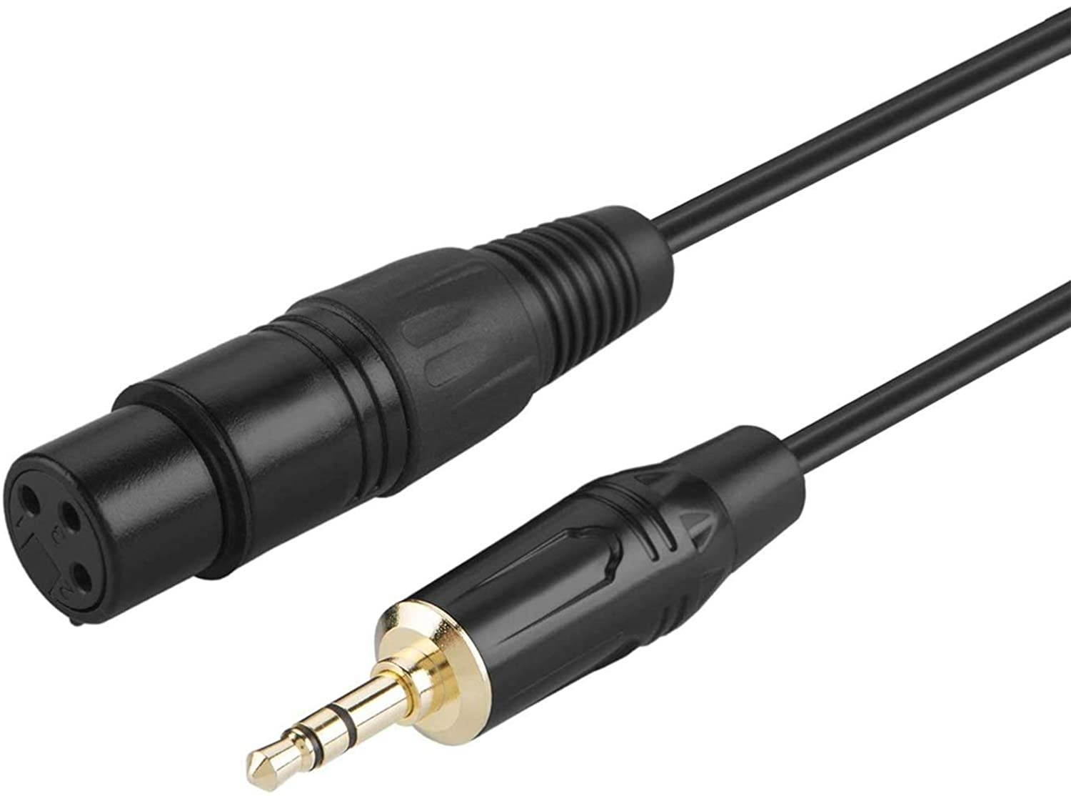 CableCreation 3.5mm (1/8 Inch) Stereo Male to XLR Female Cable, 6 Feet/Black