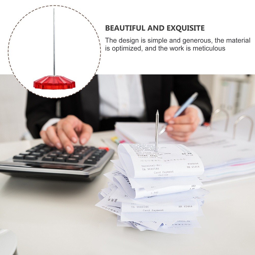 999666Newegg-reoetmall-US2Pcs Straight Rod Paper Holder Portable Practical Paper Holder Office Receipt Holder Memo Holder