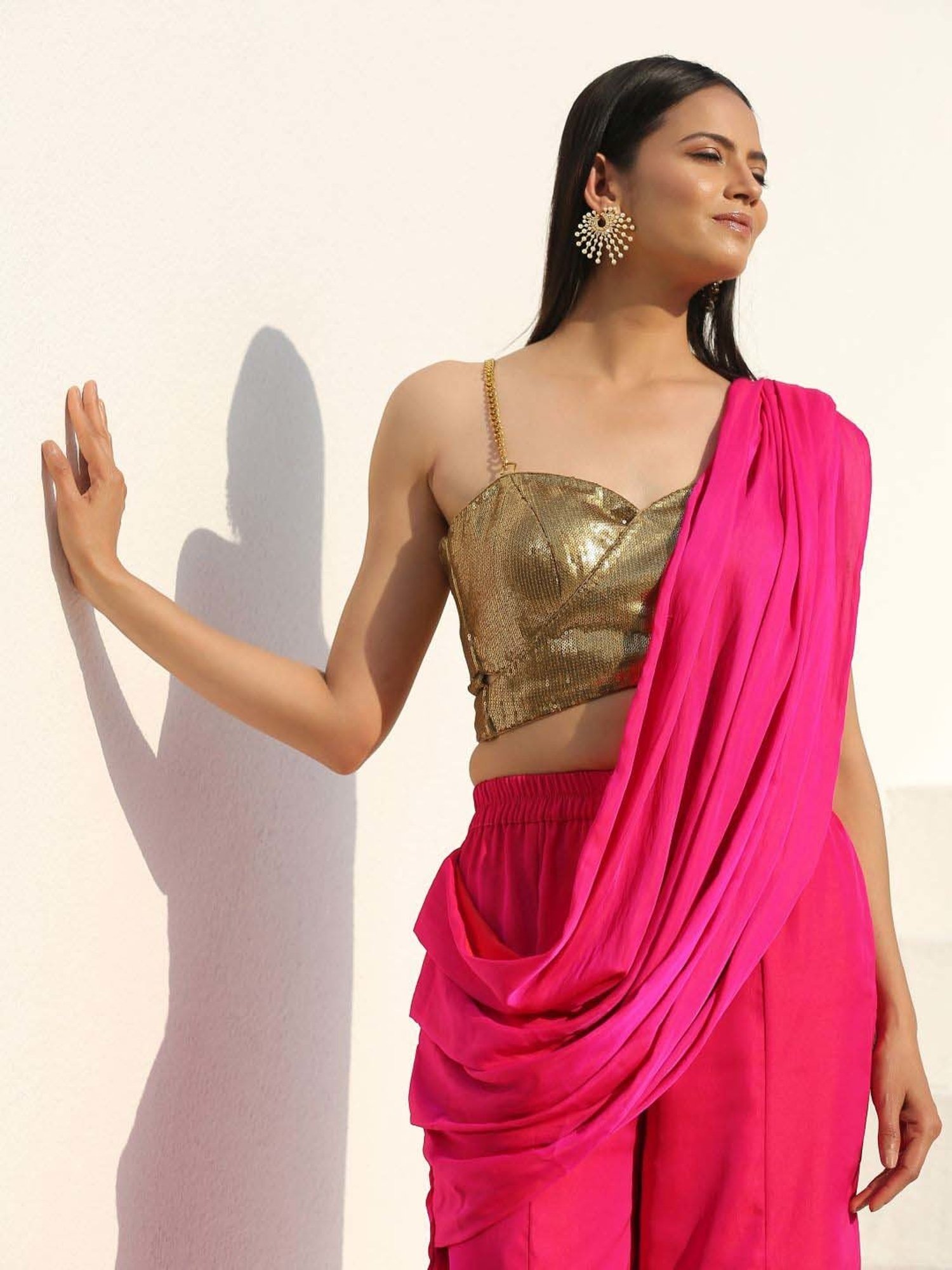 Swtantra Golden Embellished Readymade Blouse