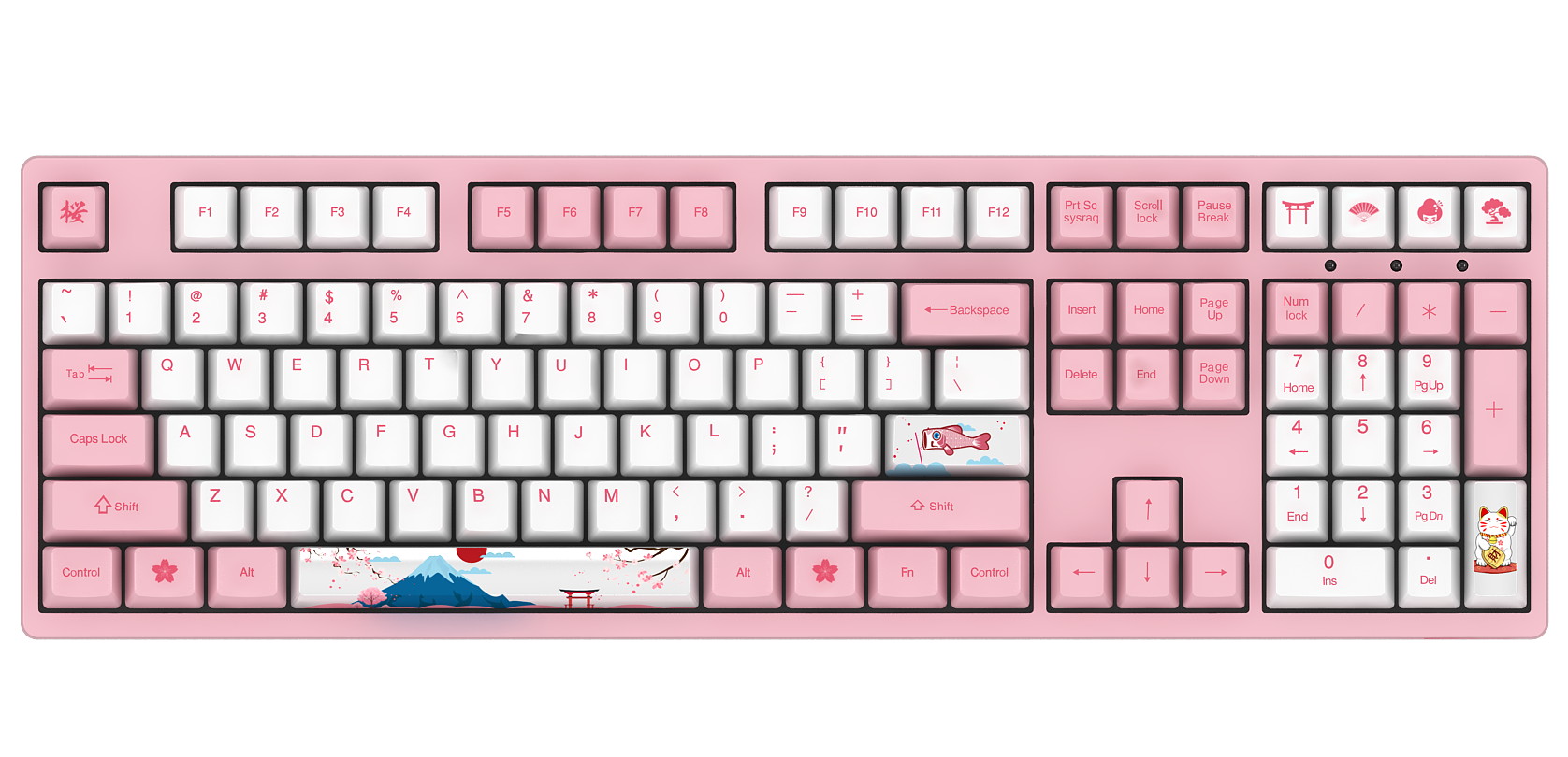 Akko 3108V2 Sailor Moon Gaming Mechanical Keyboard Pink Switch Double Shot Dye Sub PBT Keycaps NKRO Detachable USB Type-C Pink Cat Paw