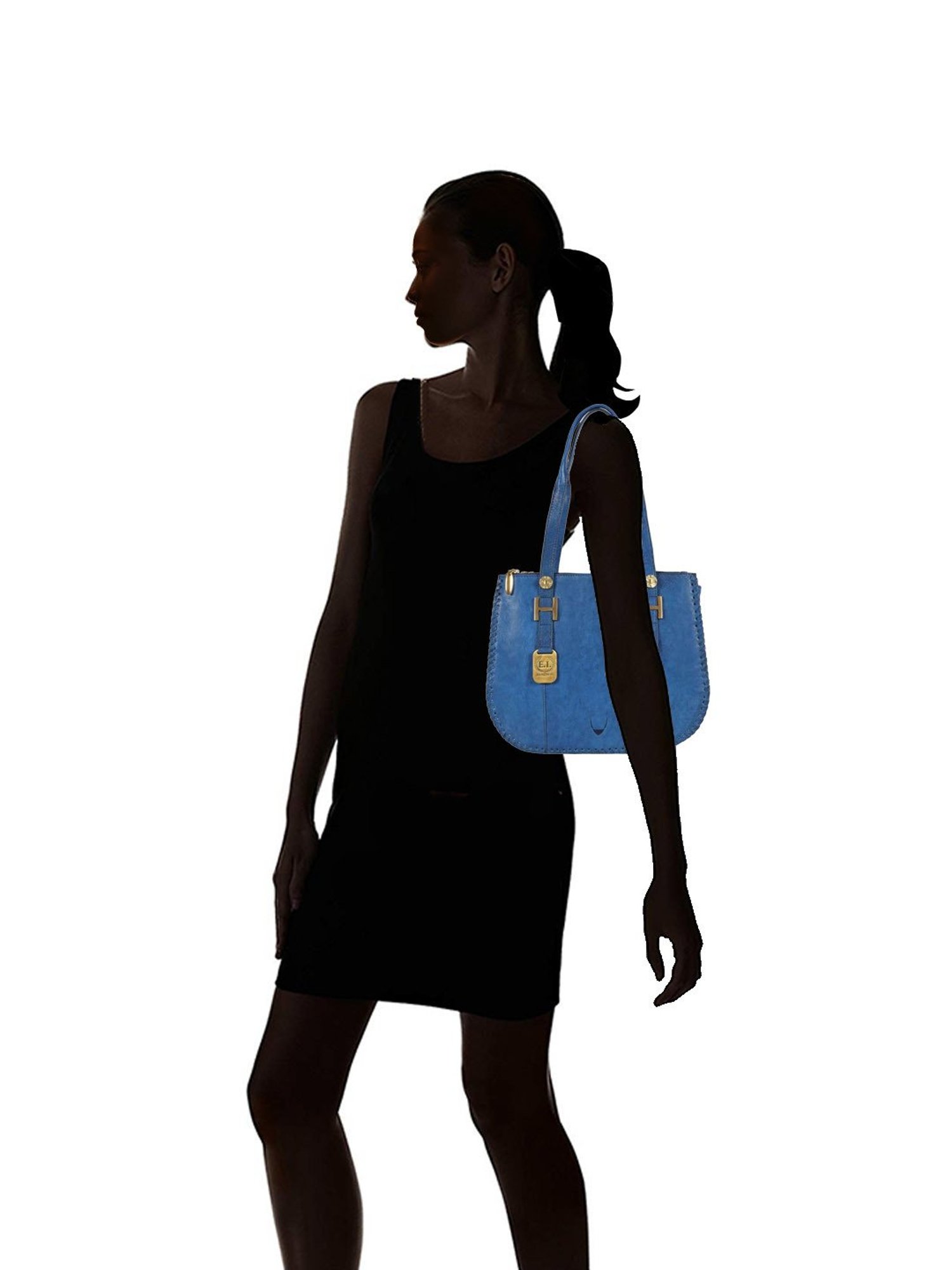Hidesign Blue Solid Medium Shoulder Bag