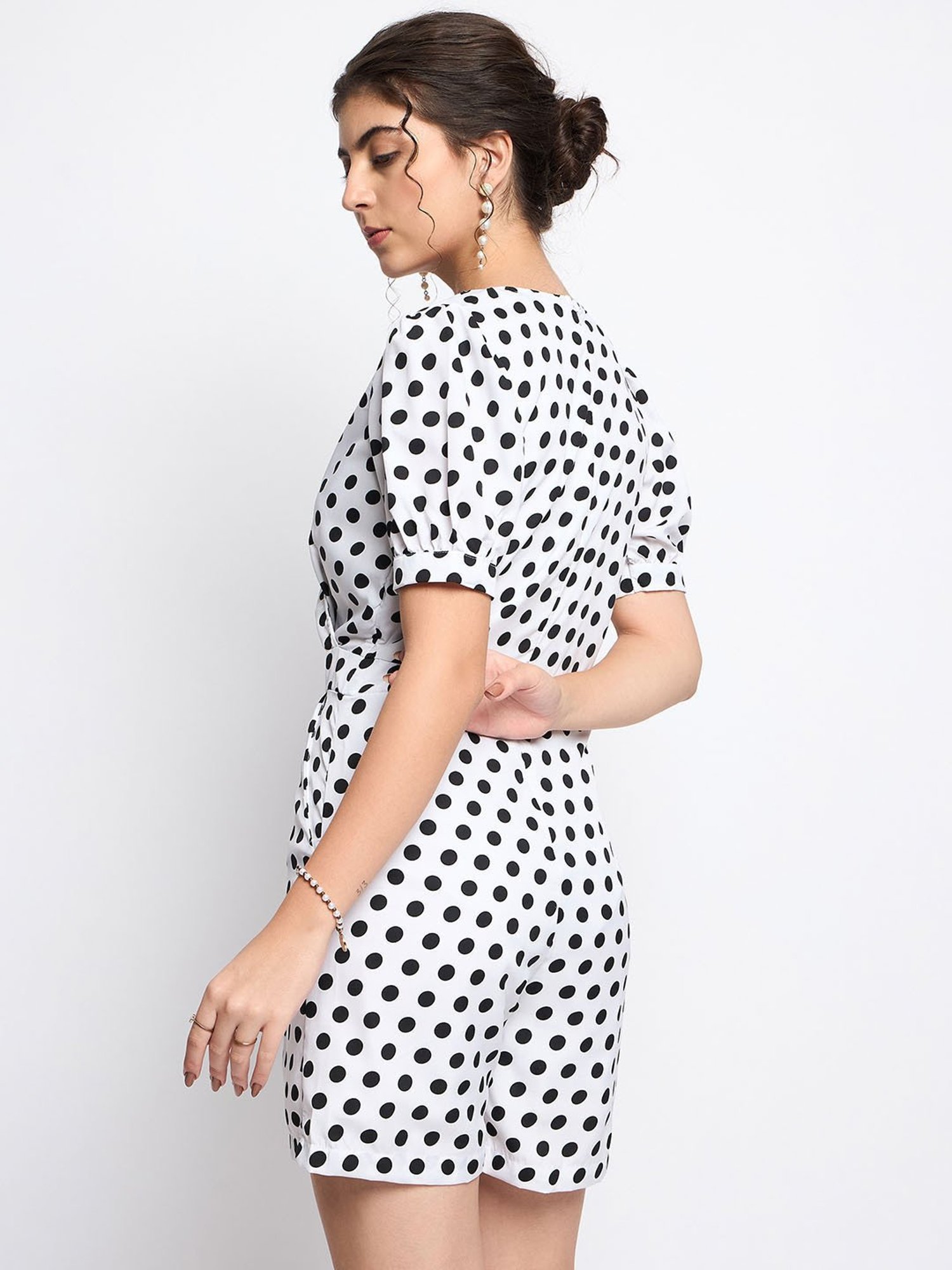 BRINNS White Polka Dot Playsuit