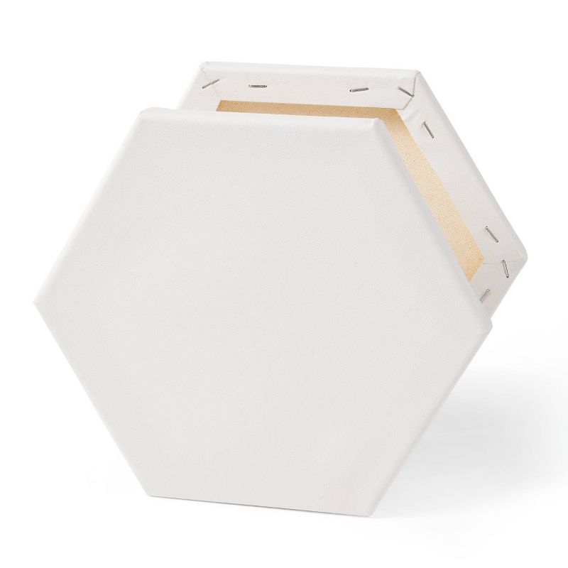 10" Hexagon Stretched Canvas White - Mondo Llama™