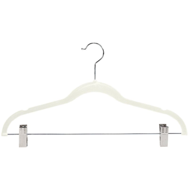 Simplify 6pk Velvet Hangers with Clips Ivory