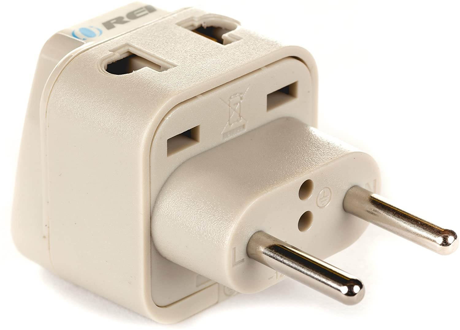 OREI Type C - Grounded 2 in 1 Plug Adapter - Europe, Russia, UAE
