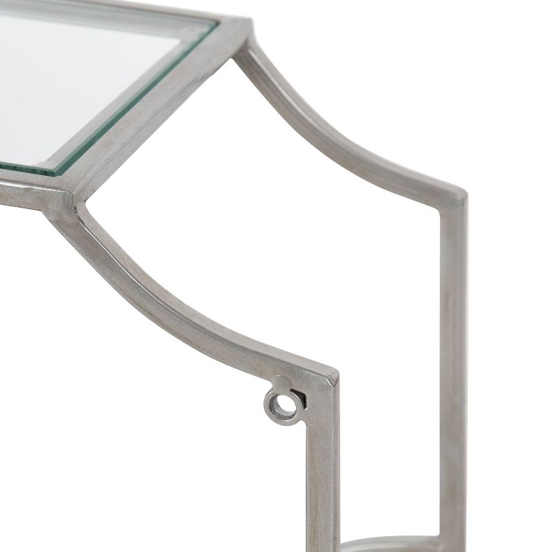 2pc 18" Ciel Modern Glam Metal Wall Shelf Set Silver - Kate & Laurel All Things Decor