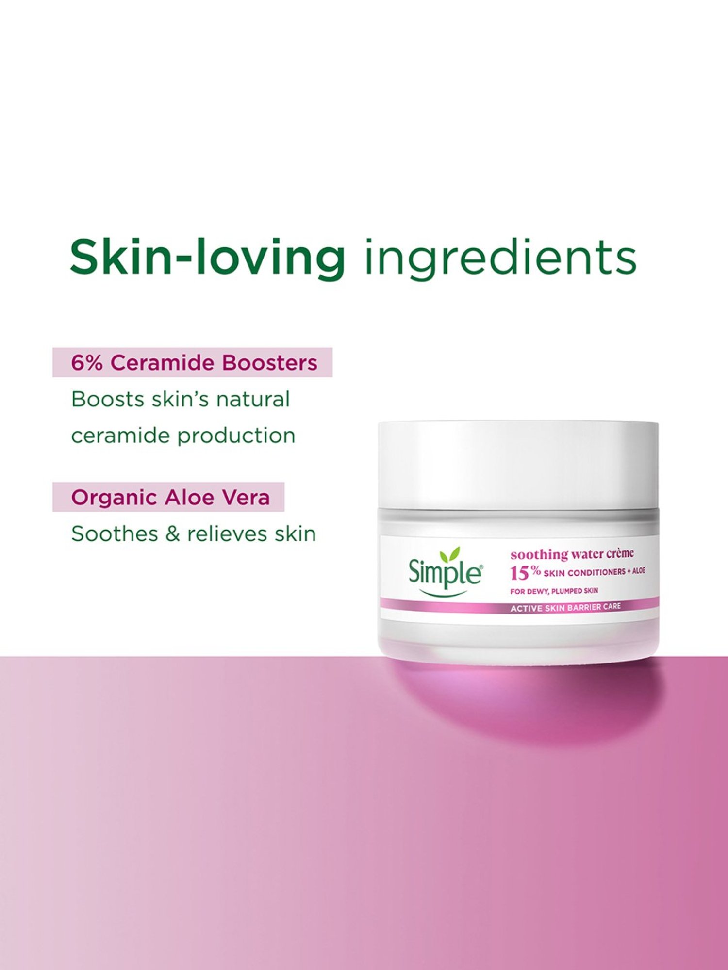 Simple Active Skin Barrier Care Soothing Water Creme - 40 gm
