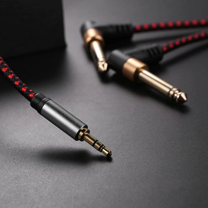 AU111 6 Feet Premium Audio Extension Cable Nylon Braided 35mm TRRS 4 Poles Jack Male to Female