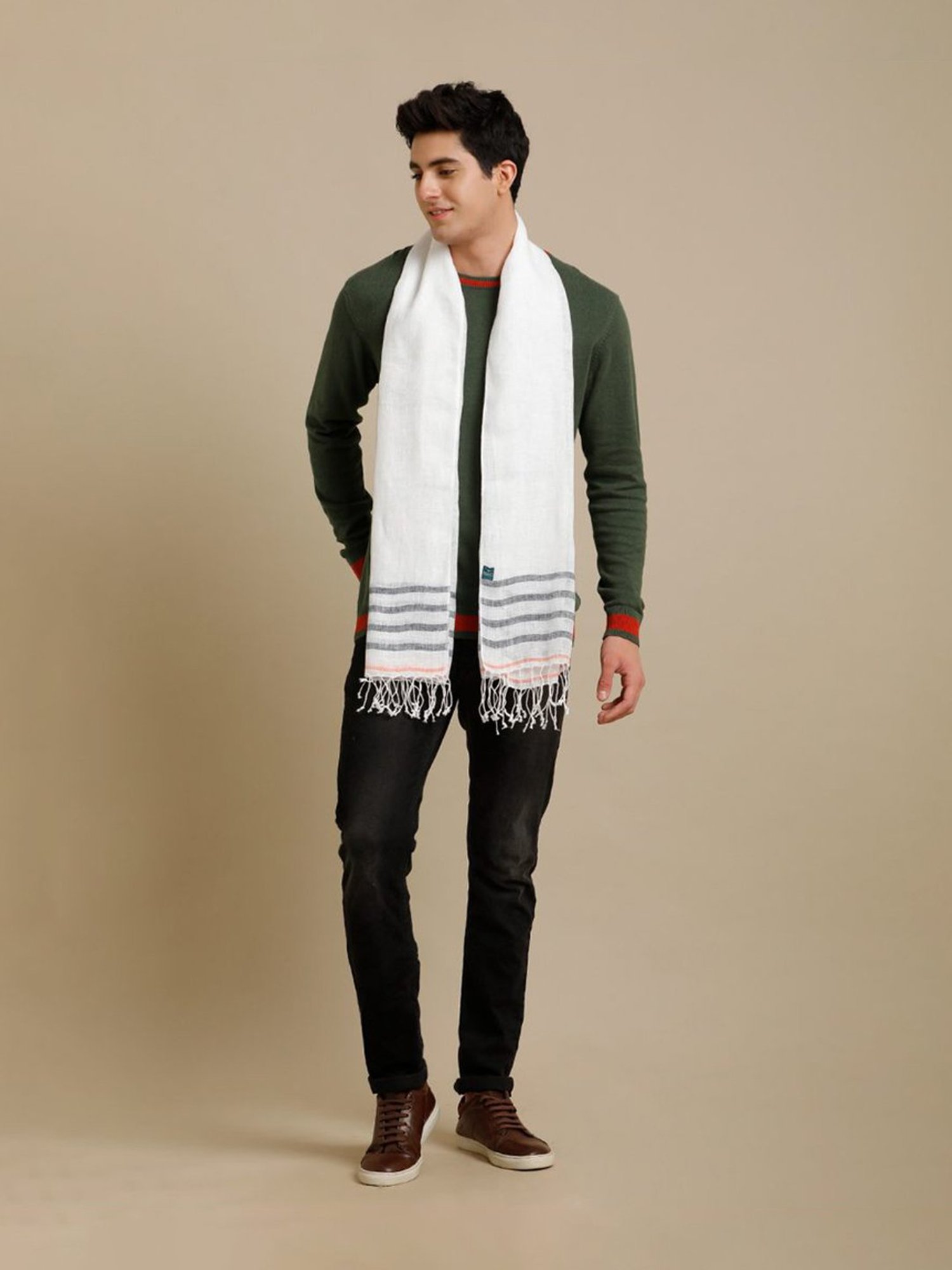 Linen Club White Pure Linen Stole