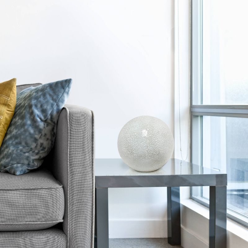 1 Light Mosaic Stone Ball Table Lamp White - Simple Designs