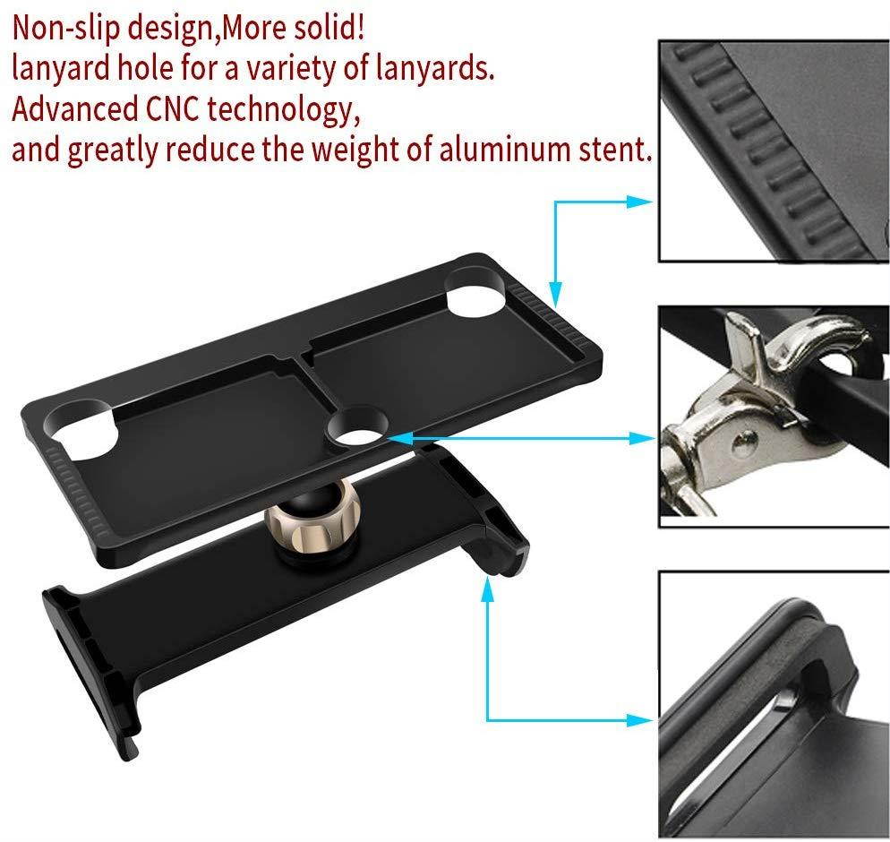 Hanatora Aluminum-Alloy Tablet Holder with Metal Nut Ring,Foldable 4-11 Inch Phone Mount with Lanyard Strap for DJI Mavic Mini,Mavic 2 Pro/Zoom, DJI Mavic Air/Spark/Mavic Pro/Platinum Remote Control