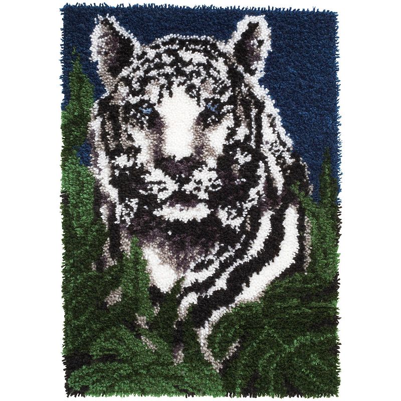 Wonderart Latch Hook Kit 24"X34"-White Tiger