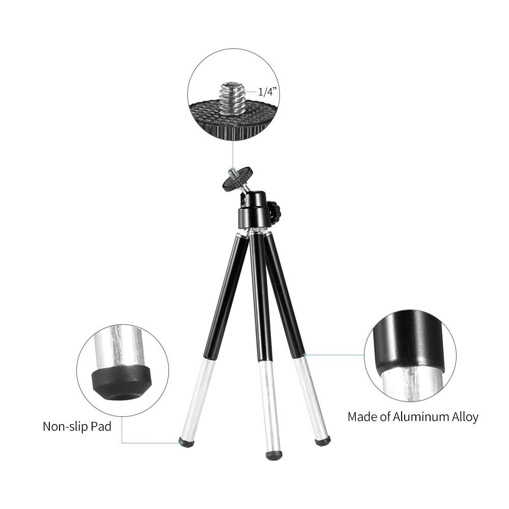 Portable Mini Webcam Tripod for Smartphone Lightweight Flexible Web Camera Desktop Support Stand Phone Holder Table Stand