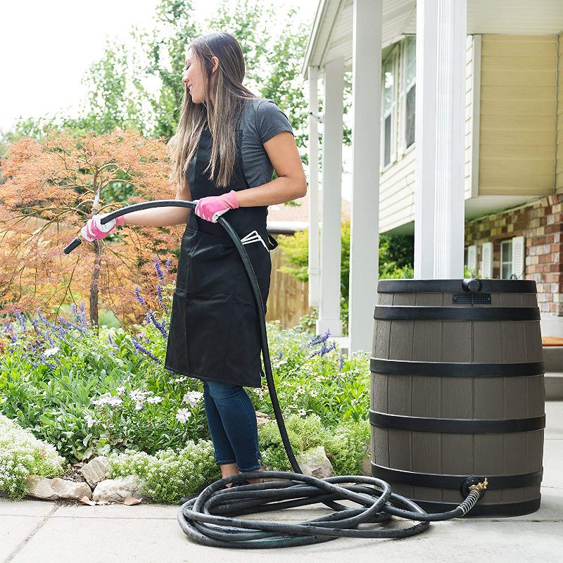 Good Ideas Rain Wizard Water Storage Rain Collection Barrel 40-Gallon Darkened Ribs, Khaki