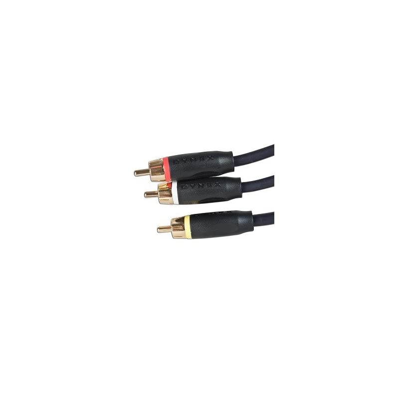 3  DXAV060 Composite M to M Video Cable 2 RCA M to M Audio Cable wGoldPlated Connectors Black