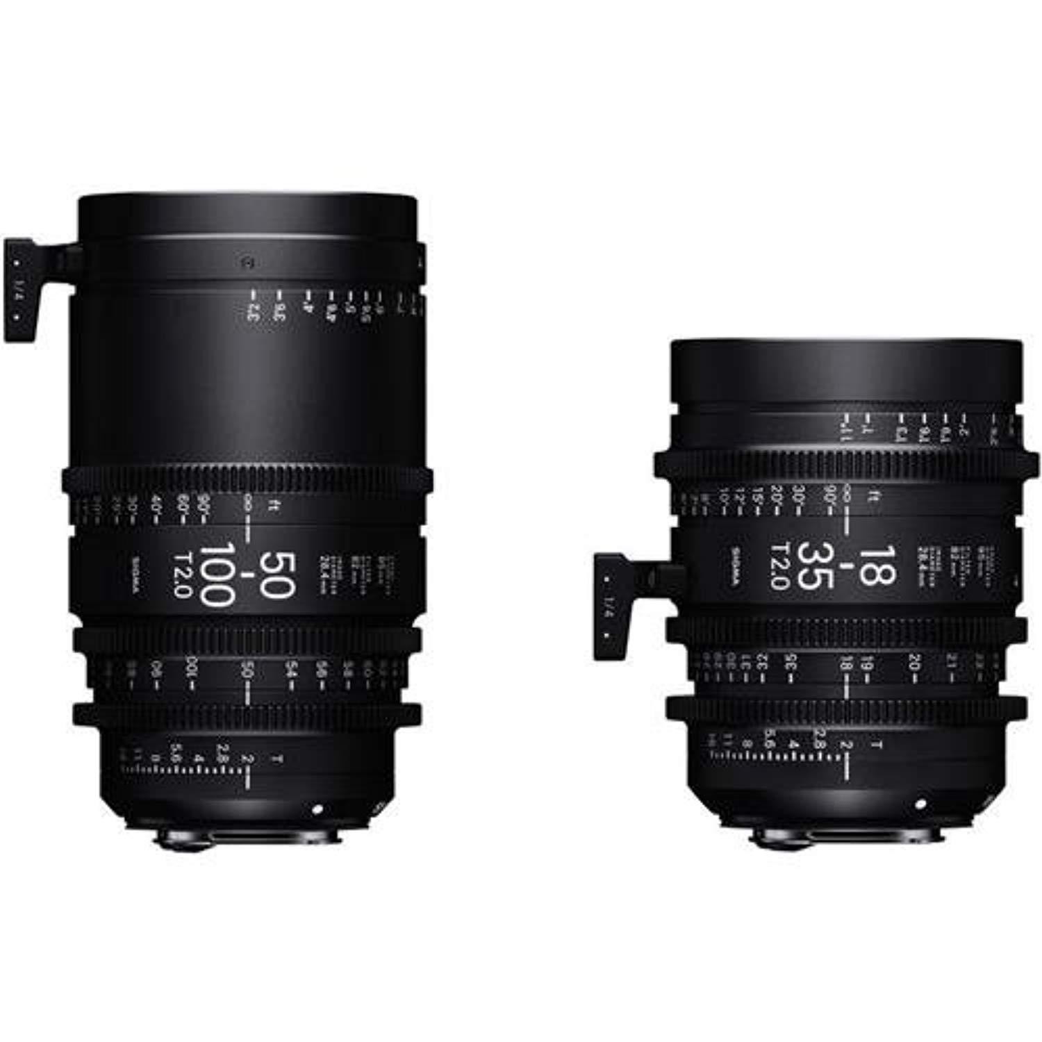 Sigma 18-35mm T2 & 50-100mm Cine High-Speed Zoom Lenses for PL Mount with Case