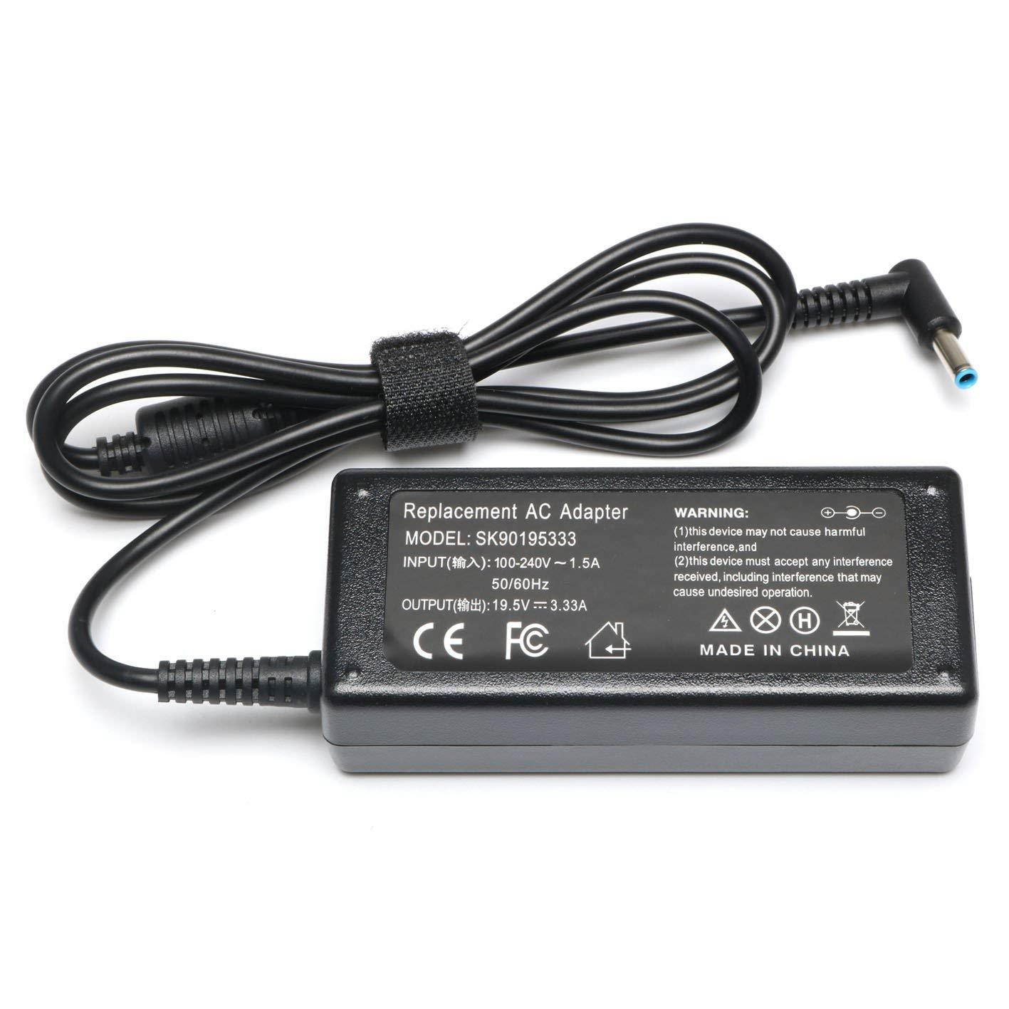 19.5V 3.33A 65W AC Adapter Charger for HP ProBook 640 G2,450 G3,Chromebook 11-V025WM 11-V020WM 11-V010WM 14-AK013DX 14-Q010DX,Pavilion X360 15-F039WM,Split X2,741727-001 710412-001 740015-002 H6Y89AA