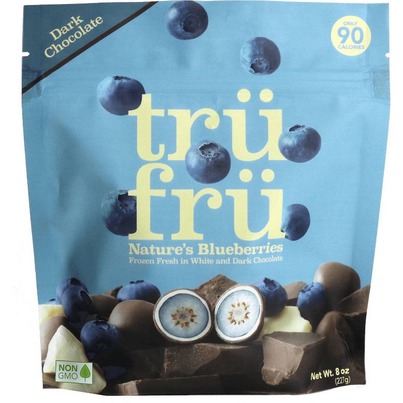 Tru Fru Frozen Whole Blueberries Immersed White & Dark Chocolate - 8oz