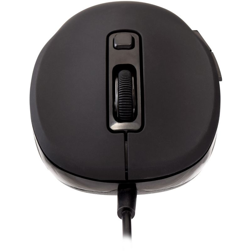 V7 MU300 PRO USB 6-Button Wired Mouse with Adjustable DPI - Black - Cable - Black - USB - 1600 dpi - 6 Button(s) - Symmetrical