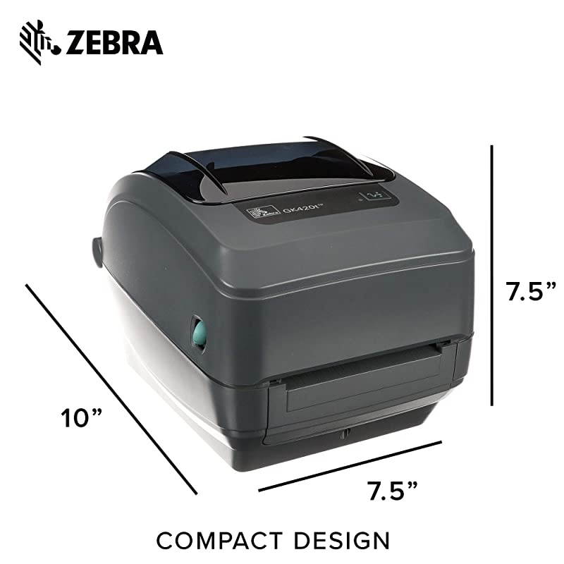 GK420t Thermal Transfer Desktop Printer for labels Receipts Barcodes Tags and Wrist Bands Print Width of 4 in USB and Ethernet Port Connectivity GK42102210000